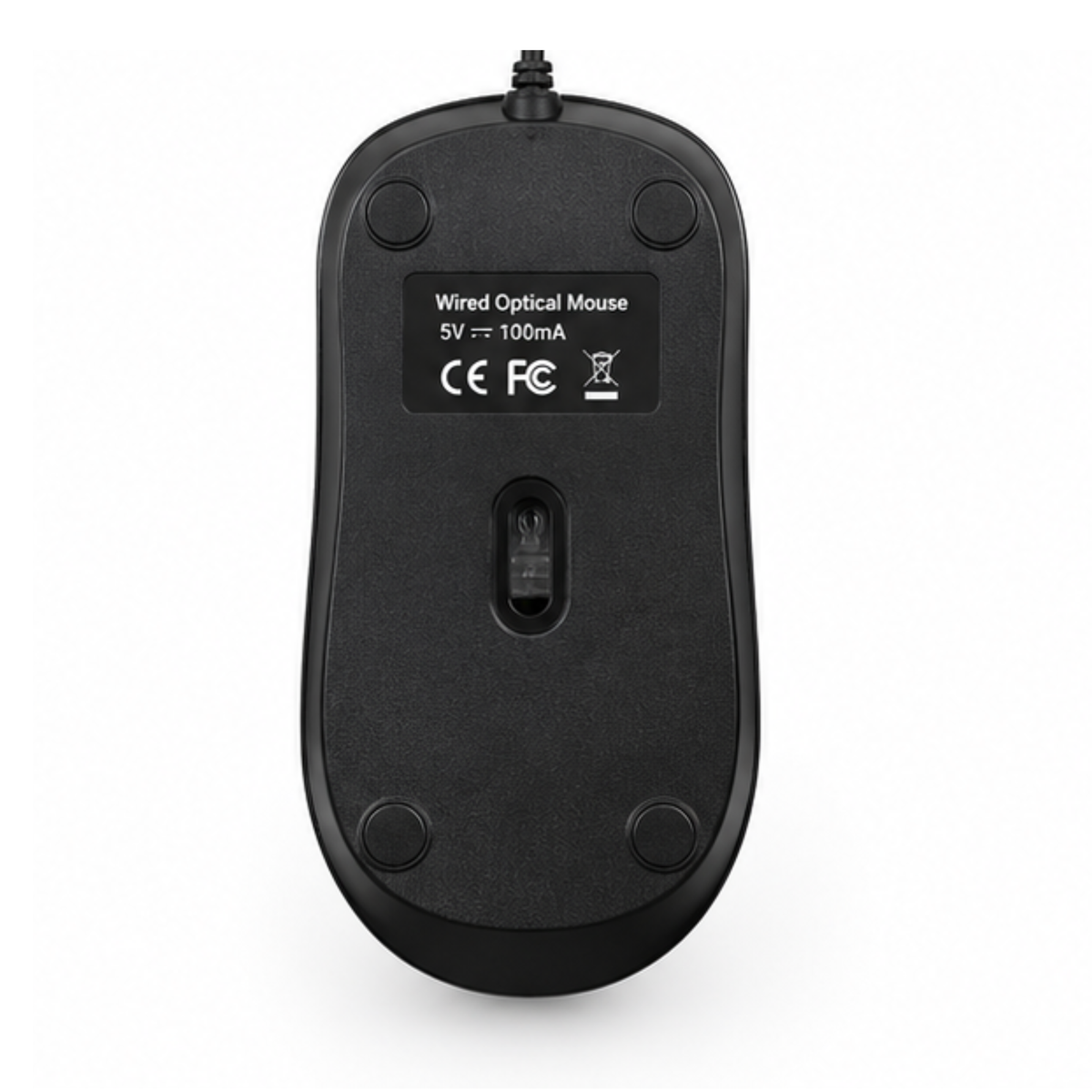 Black Wired USB Optical Mouse for Laptop, Desktop and Computer