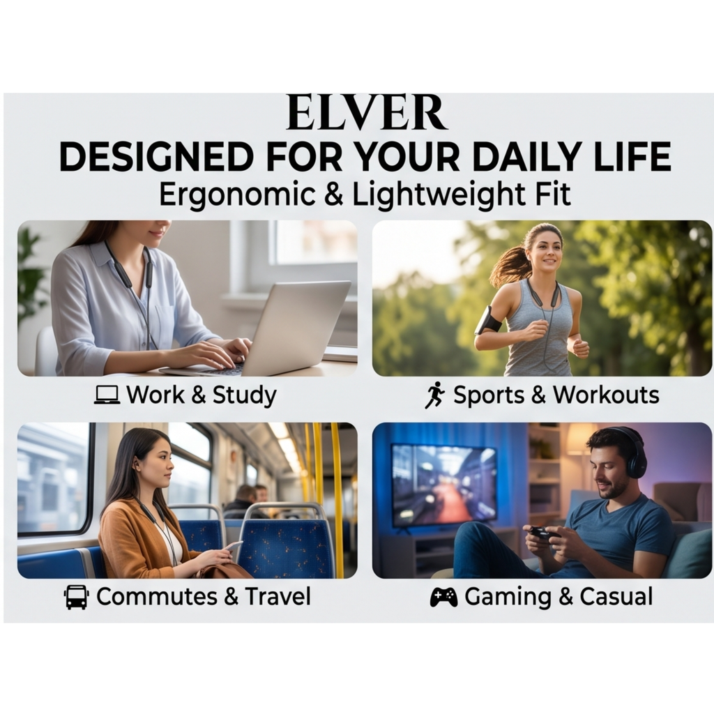 Wireless in-Ear Neckband Bluetooth Earphones with 10mm Drivers, Rich Music Experience, Above 20 Hours Playtime, Type C Fast Charging, Neckband Earphones