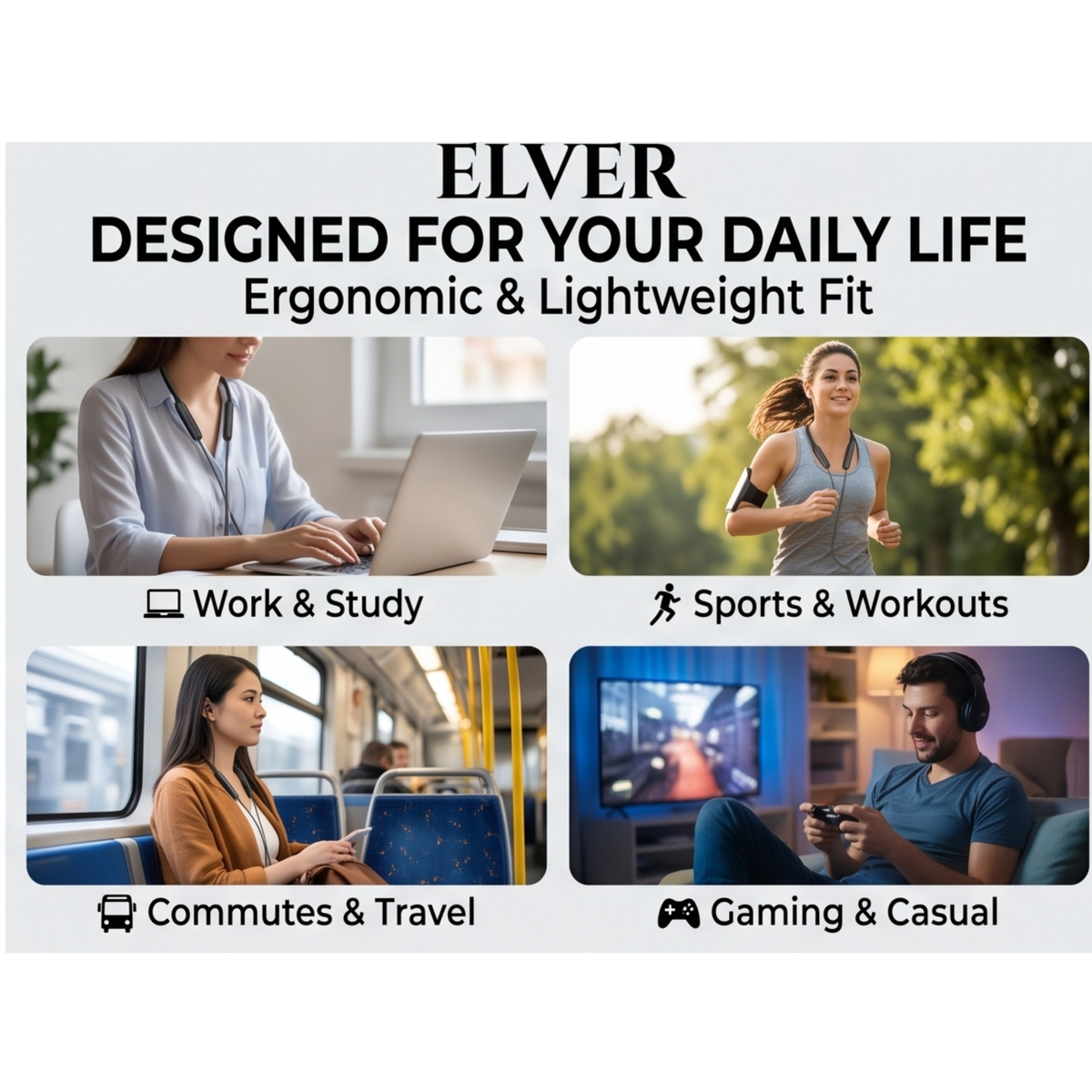 Wireless in-Ear Neckband Bluetooth Earphones with 10mm Drivers, Rich Music Experience, Above 20 Hours Playtime, Type C Fast Charging, Neckband Earphones